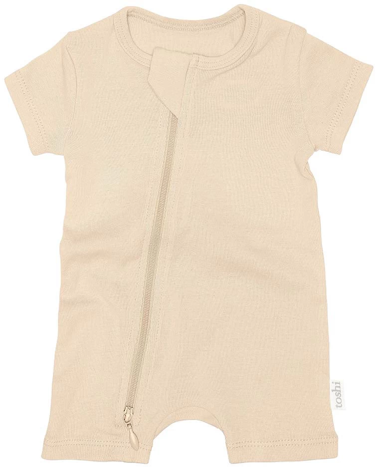 Dreamtime Organic Onesie Short Sleeve Almond 3 Dreamtime Organic Onesie Short Sleeve Almond